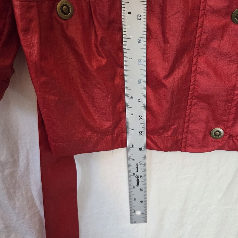 Zenergy by Chicos Lenora Womens Red Metallic Nylon Tie‎ Waist Jacket Size 2 L - Picture 10 of 13